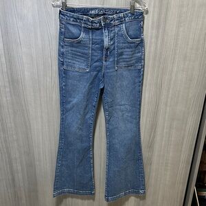 American Eagle Outfitters Women's Flare Blue Jeans